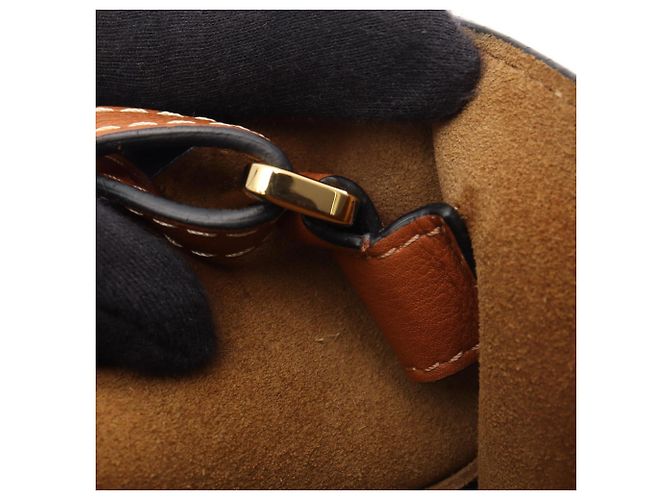 Sac bandoulière seau GATE de Loewe Marron Noir - vue 12