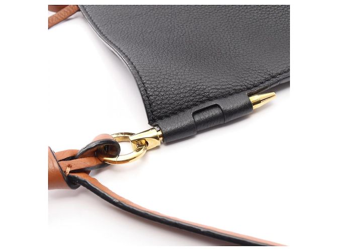 Sac bandoulière seau GATE de Loewe Marron Noir - vue 13