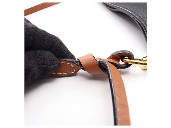 Sac bandoulière seau GATE de Loewe Marron Noir - vue 14