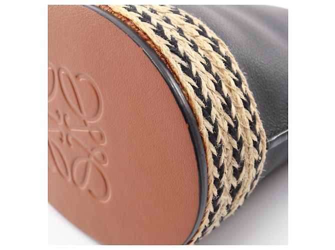 Sac bandoulière seau GATE de Loewe Marron Noir - vue 7