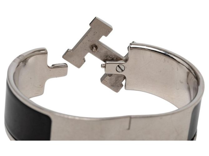 Clic H Hermès Pulsera Hermes Clic Clac H PM Black Metal Enamel Negro - vista 4