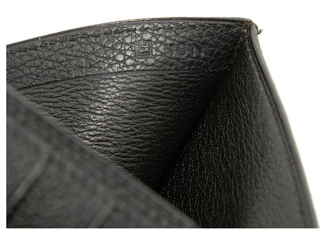 Hermès Hermes Bi-Fold Wallet aus schwarzem Togo-Leder - Ansicht 7