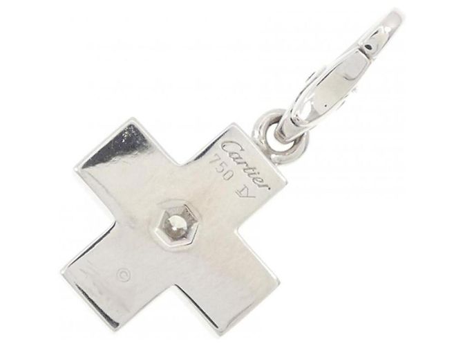 Pendente a Croce in Oro Bianco Cartier D'oro - vista 2