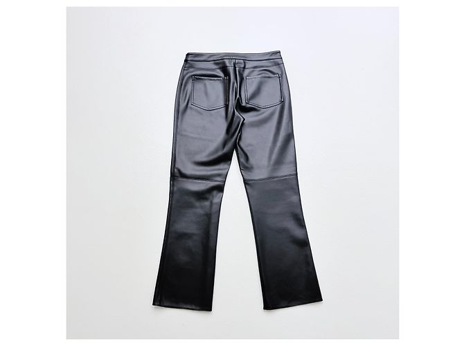 Autre Marque S Max Mara Bootcut Hose aus schwarzem Kunstleder - Ansicht 5