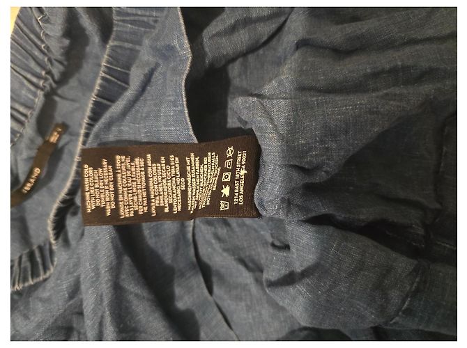 J Brand Top in lino blu spalle scoperte - vista 10