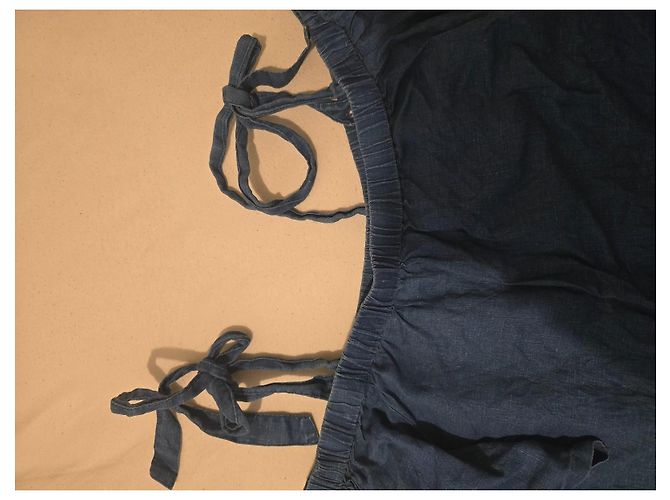 J Brand Top in lino blu spalle scoperte - vista 11