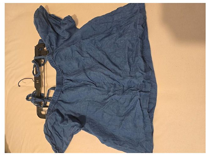 J Brand Top in lino blu spalle scoperte - vista 8