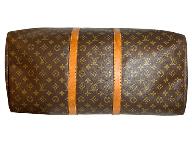 Borsa Boston Louis Vuitton Keepall 55 Marrone - vista 3