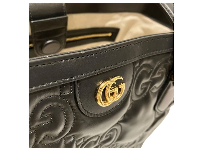 Gucci Medium Tote Bag GG Matelassé Leder Schwarz - Ansicht 8