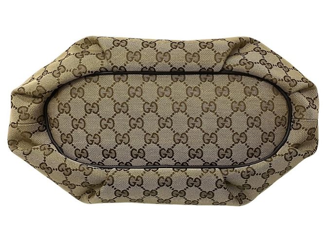 Borsa a tracolla Gucci GG Canvas e pelle Marrone Beige - vista 3