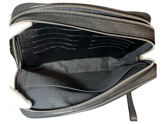 Borsa Louis Vuitton Pavel Second in pelle Taiga Nero Grigio - vista 5