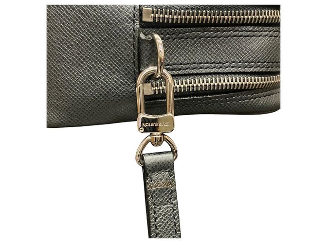Borsa Louis Vuitton Pavel Second in pelle Taiga Nero Grigio - vista 8