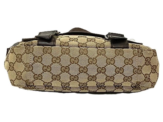 Borsa a tracolla Gucci GG Canvas e pelle Marrone Beige - vista 3