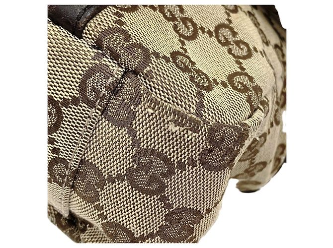 Borsa a tracolla Gucci GG Canvas e pelle Marrone Beige - vista 7