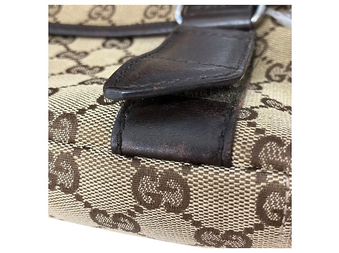 Borsa a tracolla Gucci GG Canvas e pelle Marrone Beige - vista 9