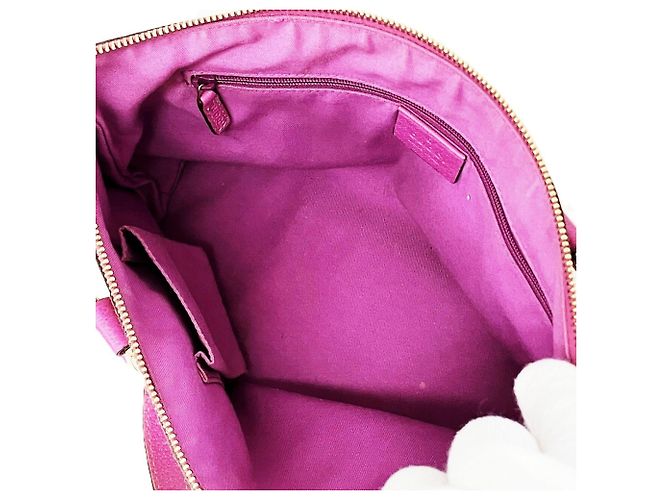 Borsa a mano Gucci in tela GG e pelle Rosa Beige - vista 5