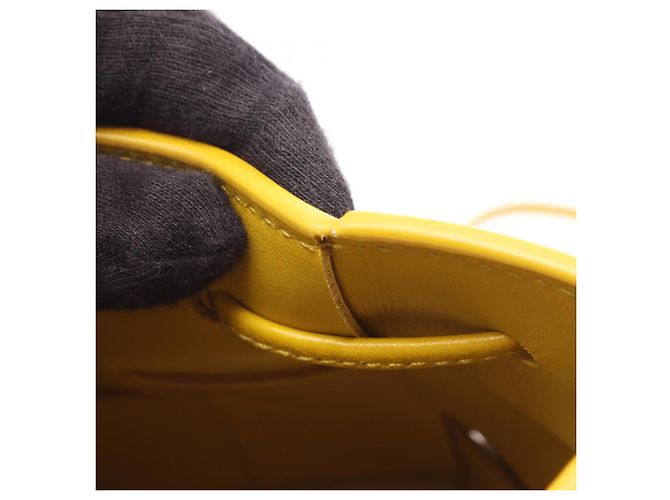 Borsa a tracolla mini Cassette Bottega Veneta Giallo - vista 5