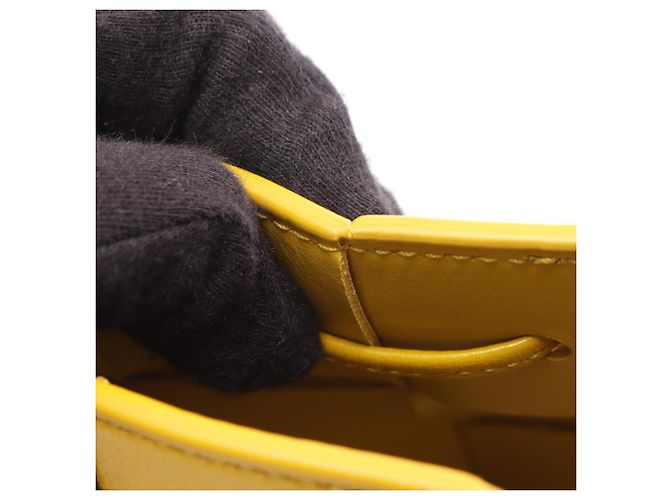 Borsa a tracolla mini Cassette Bottega Veneta Giallo - vista 6