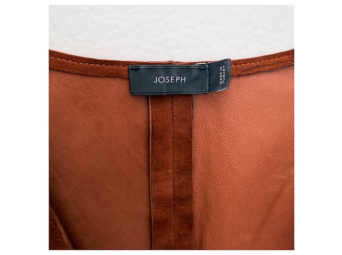 Joseph Pre-Fall 2015 Wickelkleid aus Lammwildsuede mit Gürtel – Runway Look 21 Braun - Ansicht 6