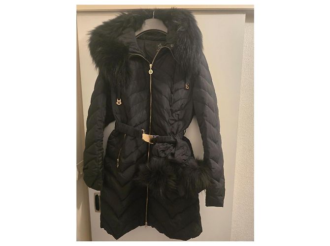 Pellessimo Abrigo de invierno acolchado negro con piel - vista 3