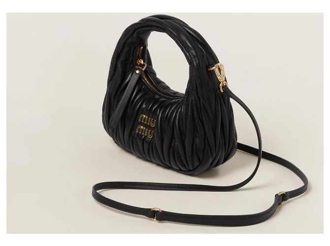 Miu Miu Borsa in Pelle Matelassé Nera Nero - vista 2