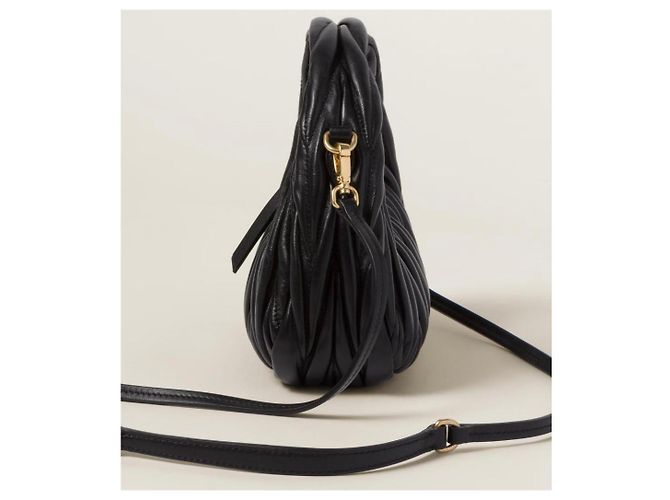 Miu Miu Borsa in Pelle Matelassé Nera Nero - vista 5