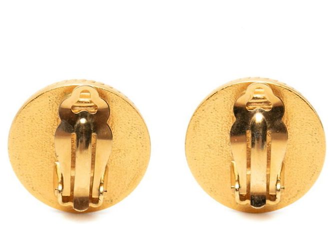 Brincos redondos vintage Chanel Coco Mark Preto - vista 2