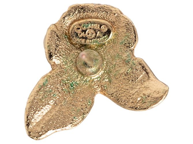Chanel Coco Mark Camellia Ohrringe Weiß Grün - Ansicht 3
