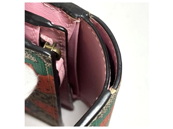 Cartera bi-fold Gucci GG Supreme Strawberry Castaño Roja - vista 8