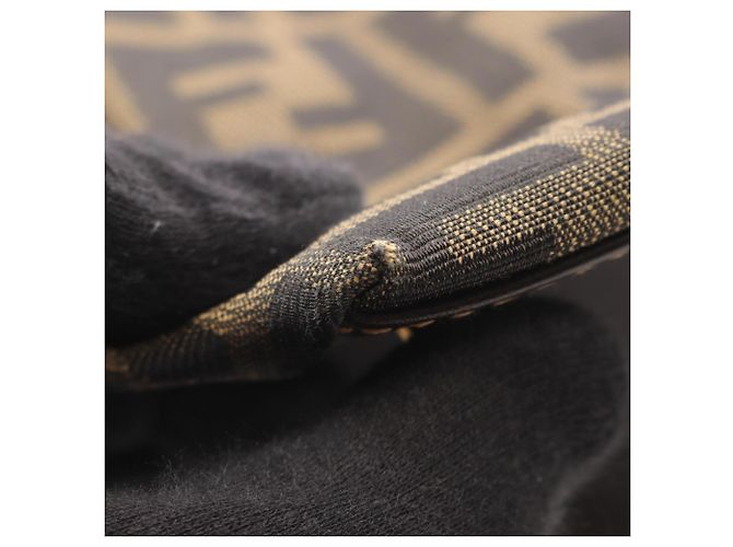 Borsa Fendi Zucca marrone e nera in pelle e tela Nero - vista 13