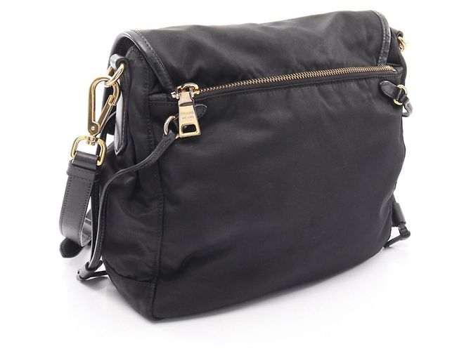 Saffiano Prada Logo Schultertasche Schwarz - vista 2