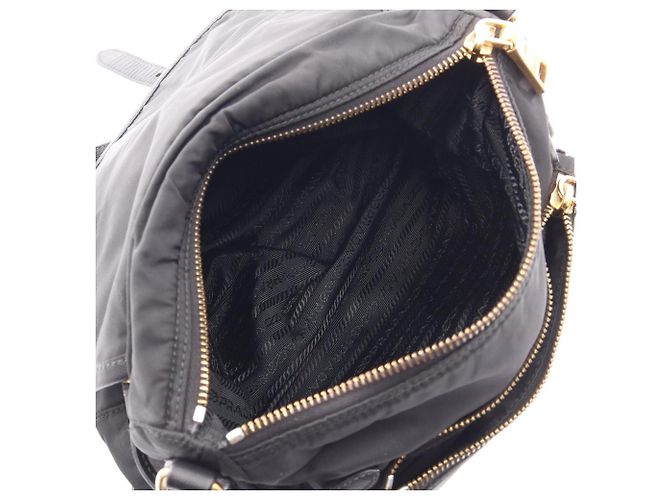 Saffiano Prada Logo Schultertasche Schwarz - vista 3