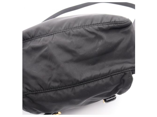 Saffiano Prada Logo Schultertasche Schwarz - vista 7
