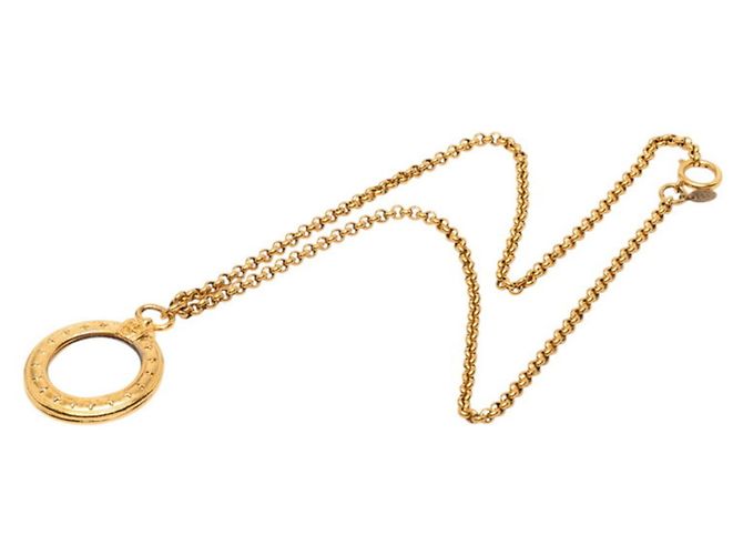 Pendente Lente d'Ingrandimento Chanel Vintage Coco Mark con Collana a Catena D'oro - vista 3