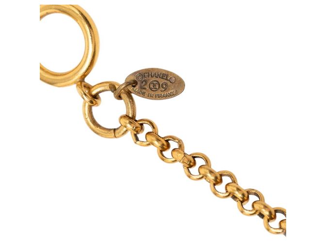 Pendente Lente d'Ingrandimento Chanel Vintage Coco Mark con Collana a Catena D'oro - vista 5