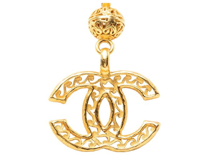 Collana a catena Chanel Vintage Coco Mark D'oro - vista 2