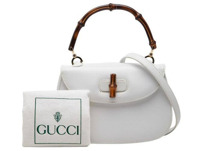 Borsa Gucci Bamboo 1947 Bianco - vista 15