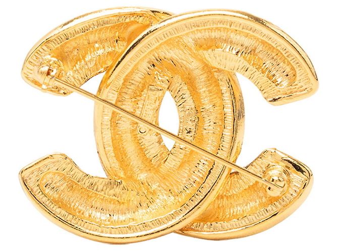 Spilla Chanel Vintage Matelassé Coco Mark D'oro - vista 2