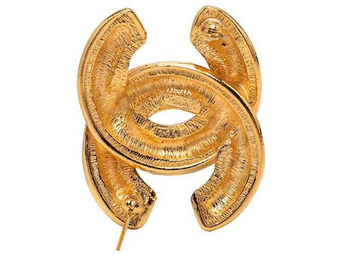 Spilla Chanel Vintage Matelassé Coco Mark D'oro - vista 3