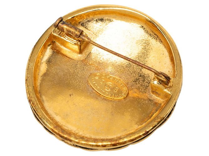 Chanel Vintage Matelassé Coco Mark Brosche Golden - Ansicht 2