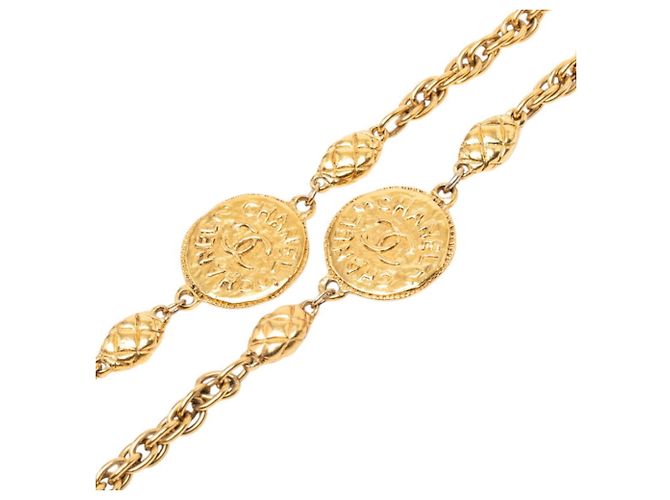 Timeless Collana a catena Chanel Vintage Matelassé Coco Mark D'oro - vista 2