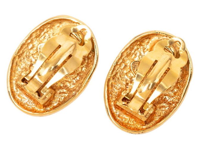 Timeless Orecchini a clip Chanel Vintage Coco Mark D'oro - vista 2