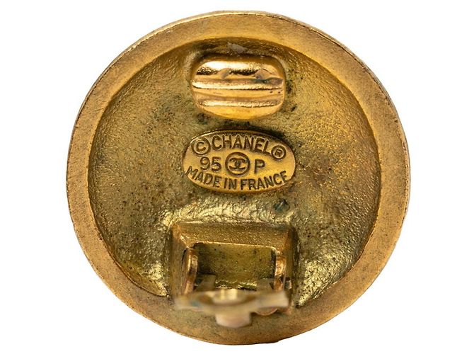 Orecchini a clip Chanel Vintage Coco Mark D'oro - vista 3