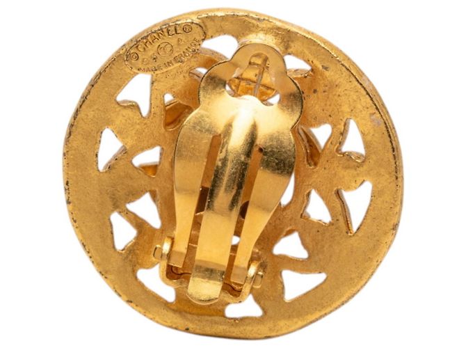 Orecchini a clip Chanel Vintage Coco Mark D'oro - vista 3