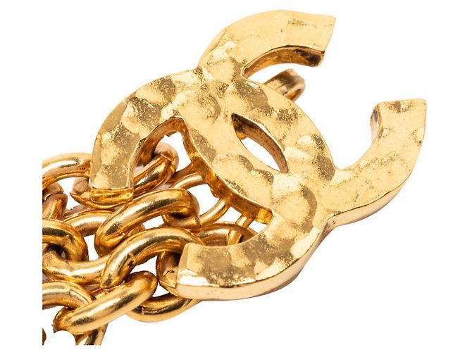 Chanel Vintage Coco Mark Triple Chain Gürtel Golden - Ansicht 2
