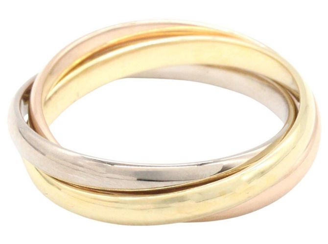 Anello Trinity Cartier in oro giallo bianco e rosa Argento D'oro - vista 2