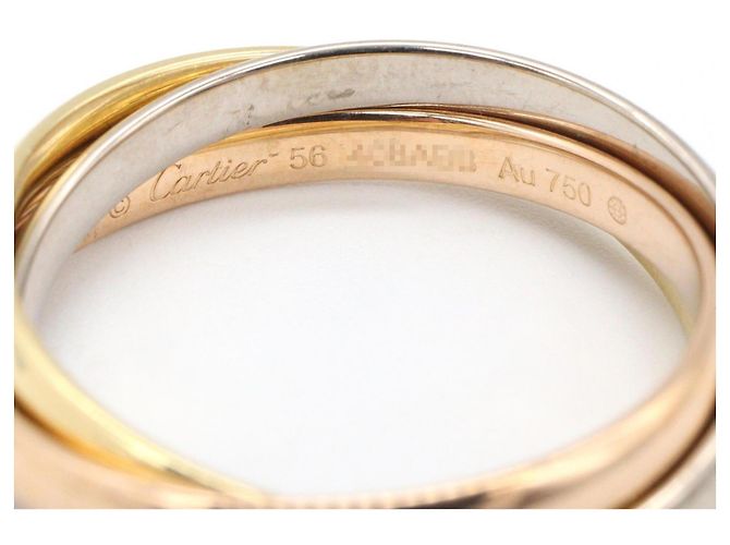 Anello Trinity Cartier in oro giallo bianco e rosa Argento D'oro - vista 3