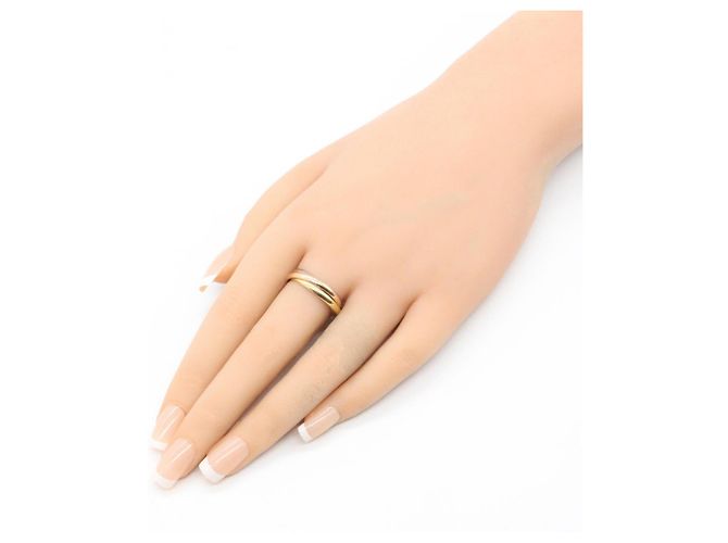 Anello Trinity Cartier in oro giallo bianco e rosa Argento D'oro - vista 6