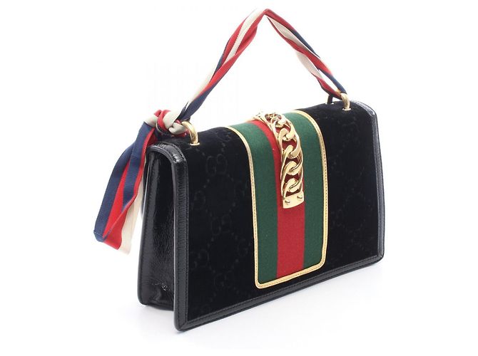 Borsa a tracolla 2 vie Gucci Sylvie Sherry Line GG Pattern Nero Multicolore - vista 2