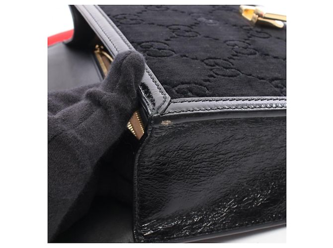 Borsa a tracolla 2 vie Gucci Sylvie Sherry Line GG Pattern Nero Multicolore - vista 7